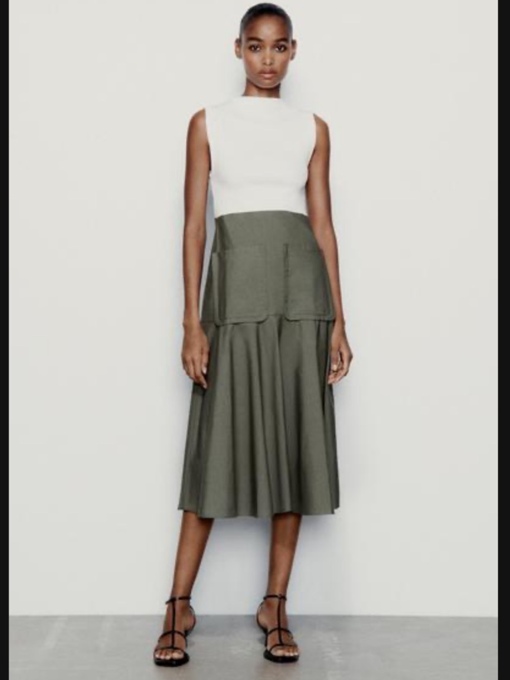 Zara Two Tone Dress With Pockets Size Medium NWT